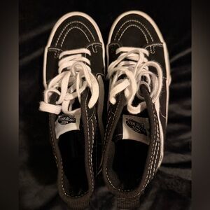 Vans Kids Black and White High-Top Sneakers
